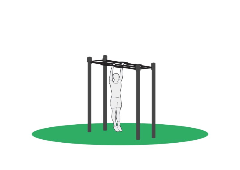 Pull ups i utendørs treningsapparat