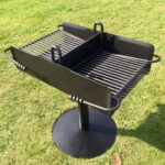 Dobbel grill 50 cm med trinnløs og justerbar grillrist