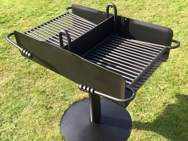 Dobbel grill 50 cm med trinnløs og justerbar grillrist