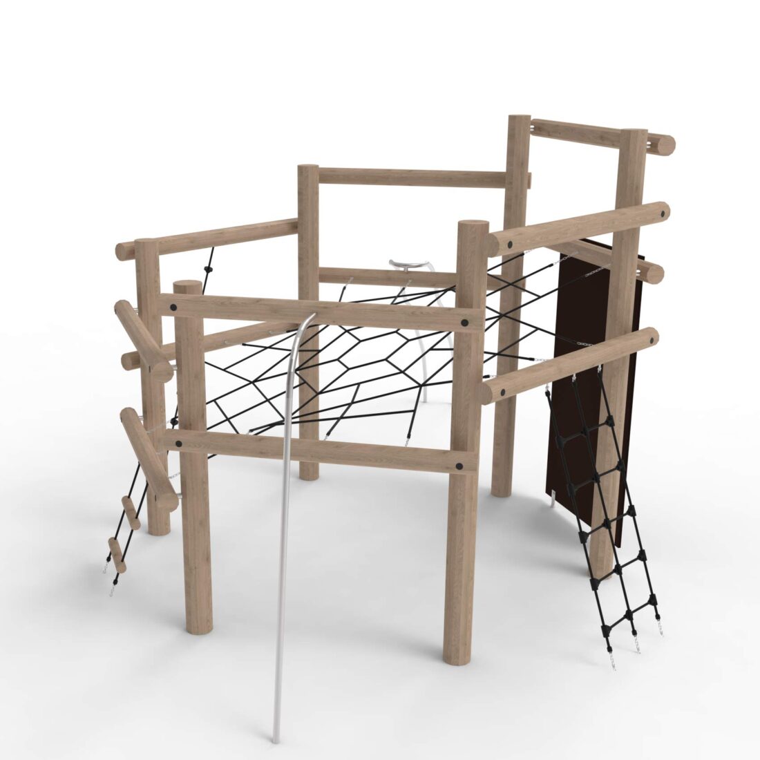 LE20400U 01 A Klatresystem 6 Robinia lekestativ med seks stolper