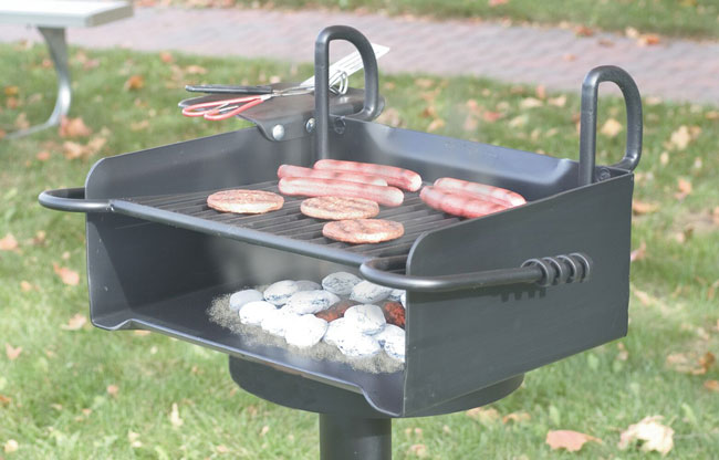 Grill 50 cm med trinnløs justerbar grillrist