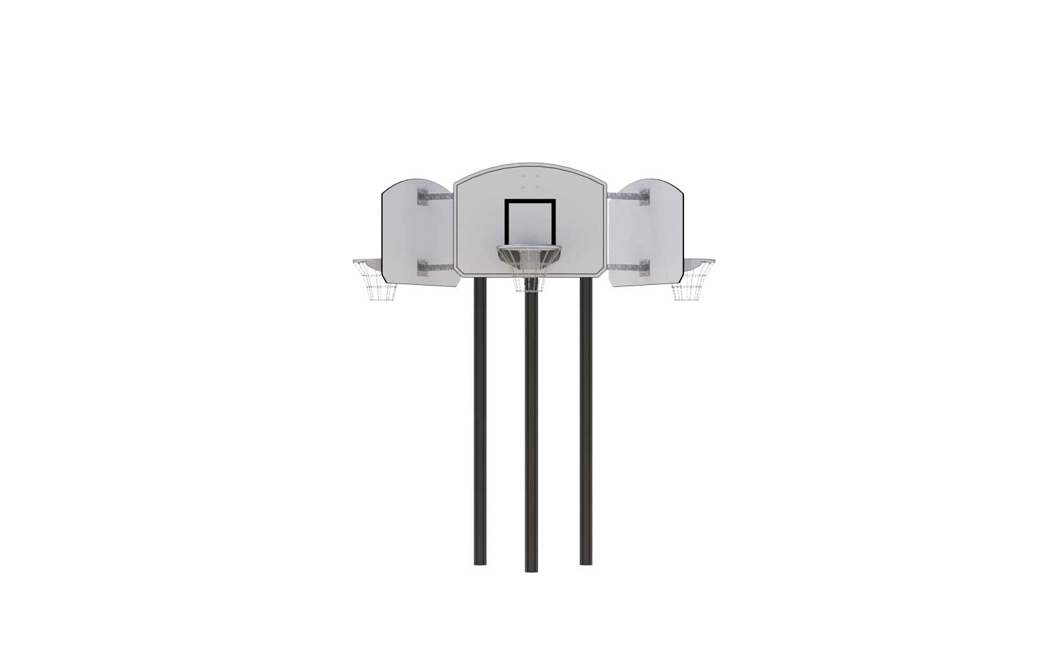 71 864 052 2 Grå og Grønt basketstativ med tre kurver