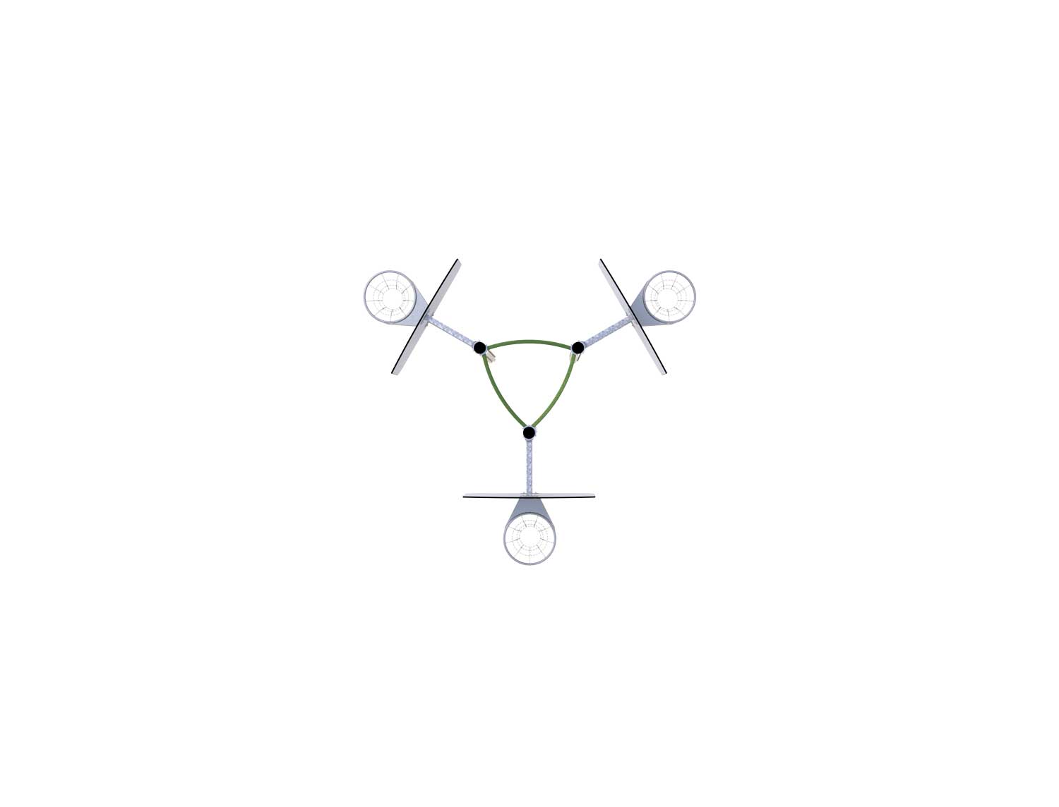 71 864 052 3 Grå og Grønt basketstativ med tre kurver