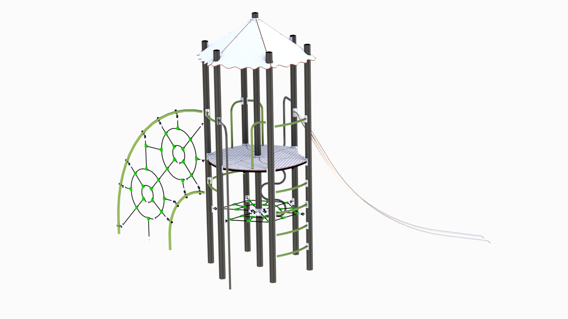 Thorium Nøytron klatreapparat med nett, slider og tårn