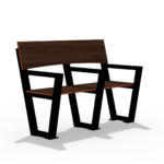 Seniorbenk 2 seter m/midtarmlene