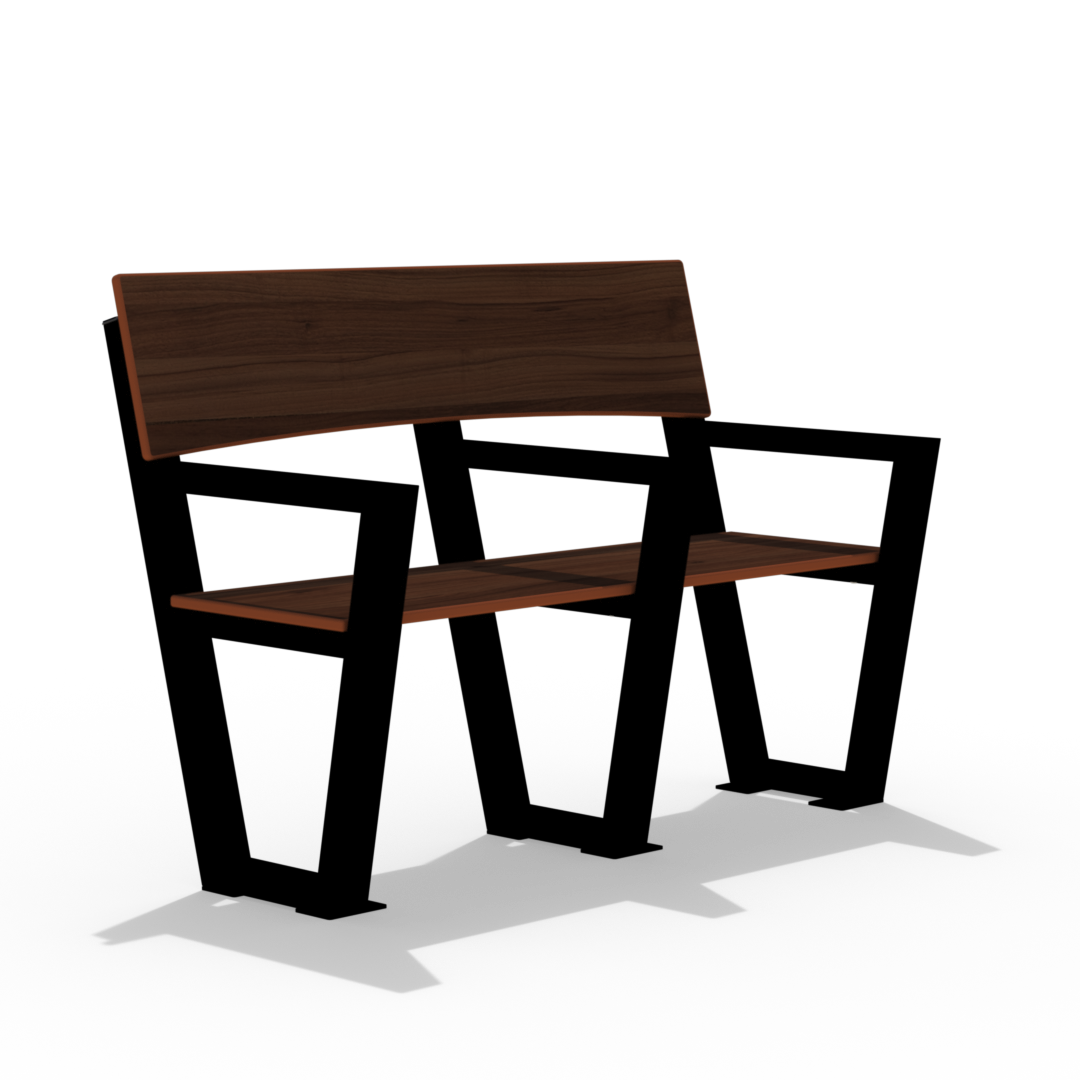 Seniorbenk 2 seter m/midtarmlene