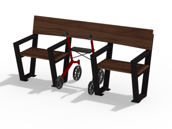 Seniorbenk 3 seter m/rullatorplass