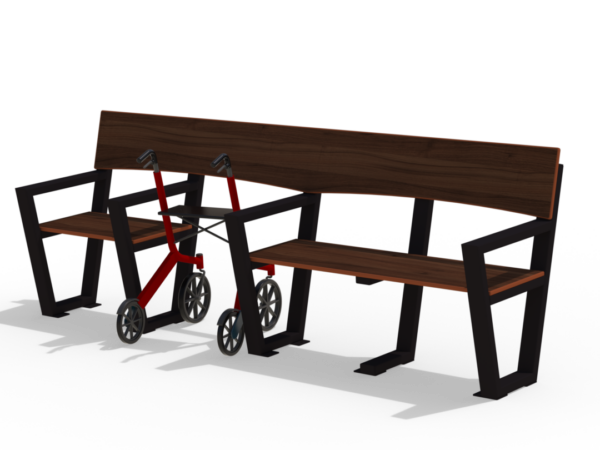 Seniorbenk 4 seter med rullatorplass