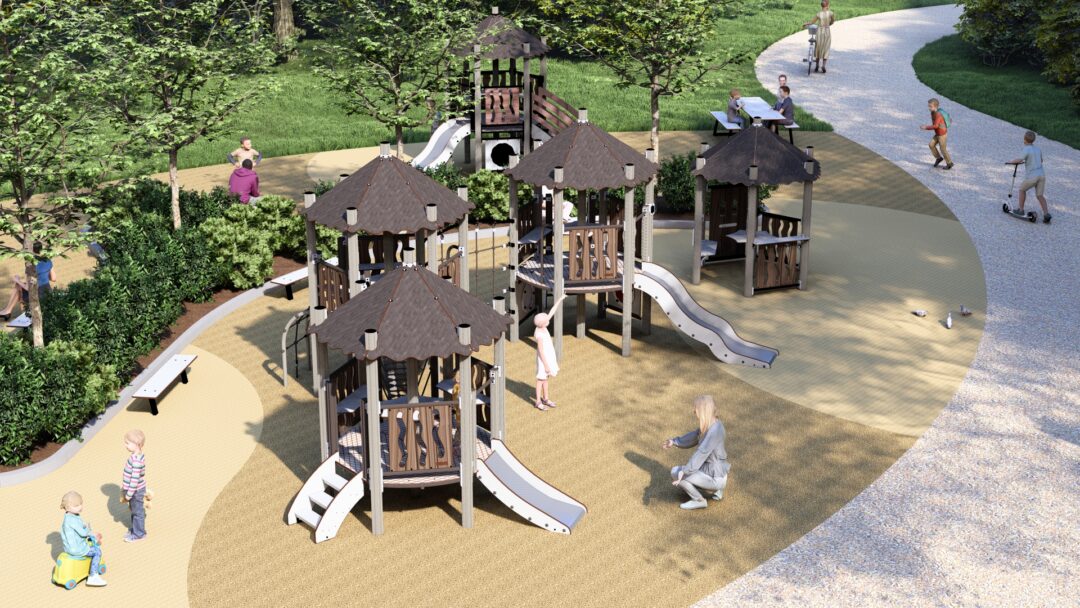 Villmark lekehus med liten sklie