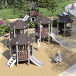 Villmark lekehus med liten sklie